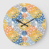 Zomer Bloemen Abstracte Heldere Kleuren Patroon Grote Klok (Voorkant)