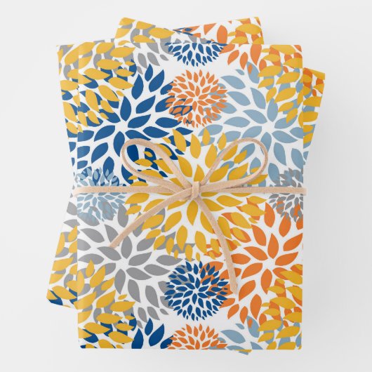 Zomer Bloemen Abstracte Heldere Kleuren Patroon Inpakpapier Vel (In situ)