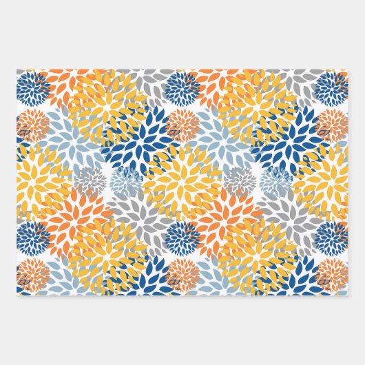Zomer Bloemen Abstracte Heldere Kleuren Patroon Inpakpapier Vel (Voorkant)