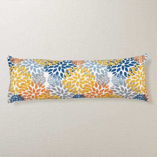 Zomer Bloemen Abstracte Heldere Kleuren Patroon Lichaamskussen (Achterkant)