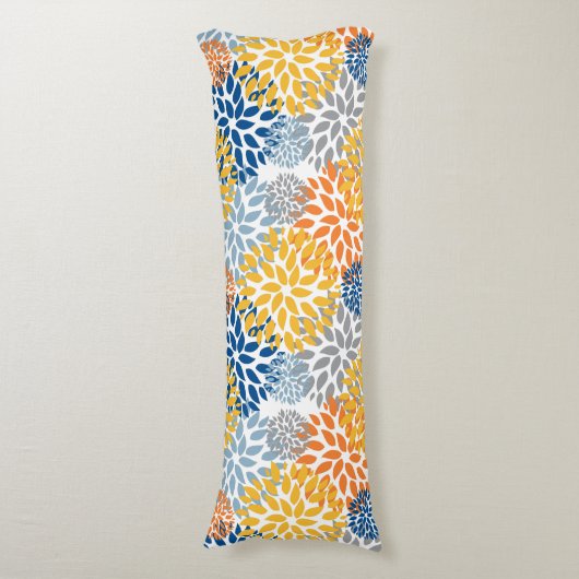 Zomer Bloemen Abstracte Heldere Kleuren Patroon Lichaamskussen (Voorkant Verticaal)