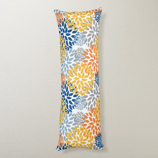 Zomer Bloemen Abstracte Heldere Kleuren Patroon Lichaamskussen (Achterkant (Verticaal))