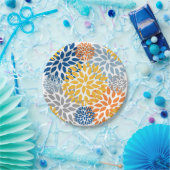 Zomer Bloemen Abstracte Heldere Kleuren Patroon Papieren Bordje (Feest)