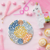 Zomer Bloemen Abstracte Heldere Kleuren Patroon Papieren Bordje (Feest)