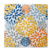 Zomer Bloemen Abstracte Heldere Kleuren Patroon Tegeltje (Voorkant)