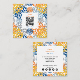 Zomer Bloemen Abstracte Heldere Kleuren Patroon Vierkante Visitekaartje
