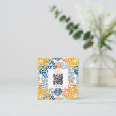Zomer Bloemen Abstracte Heldere Kleuren Patroon Vierkante Visitekaartje (Staand voorkant)