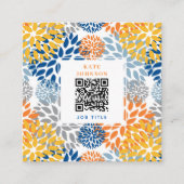 Zomer Bloemen Abstracte Heldere Kleuren Patroon Vierkante Visitekaartje (Voorkant)