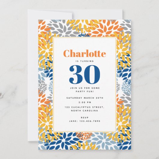 Zomer Bloemen Abstracte Heldere Kleuren Verjaardag Kaart (Voorkant)