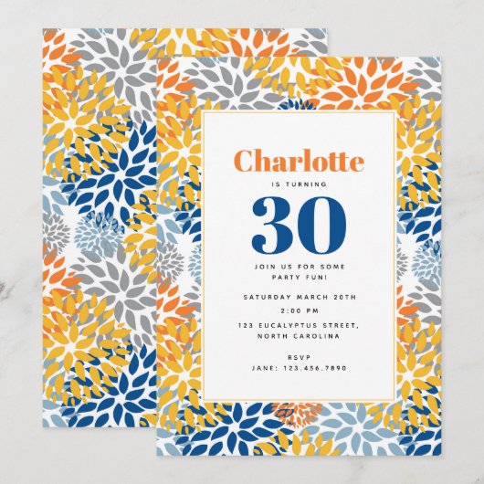 Zomer Bloemen Abstracte Heldere Kleuren Verjaardag Kaart (Voorkant / Achterkant)