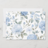 Zomer Bloemen Blauw en Wit Elegant Bruiloft Kaart (Achterkant)