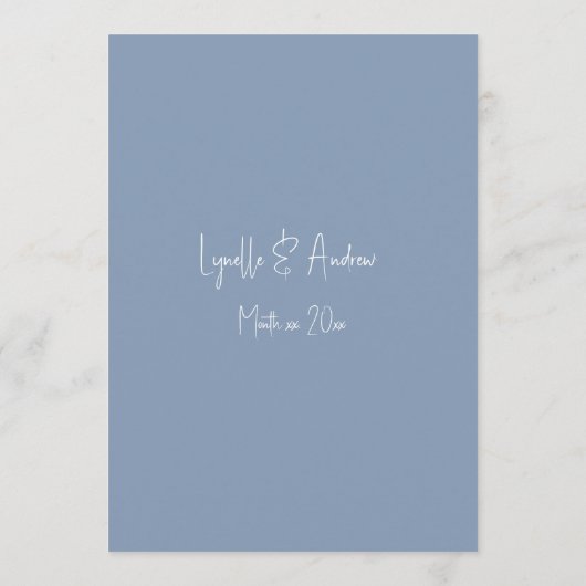 Zomer Bloemen Blauw Trouwmenu Menu (Achterkant)