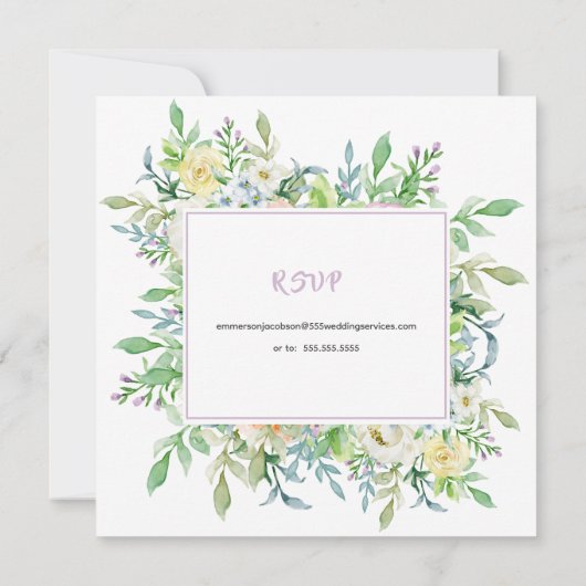 Zomer Bloemen Bloemen Huwelijk met RSVP Kaart (Achterkant)