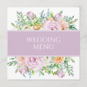 Zomer Bloemen Bloemen Huwelijk Receptie Menu (Voorkant)