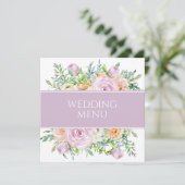 Zomer Bloemen Bloemen Huwelijk Receptie Menu (Staand voorkant)