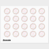Zomer Bloemen Bruidsbruiloft  Ronde Sticker (Vel)