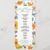 Zomer Bloemen Bruiloft Menu Ceremonie Details (Achterkant)