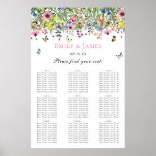 Zomer Bloemen Bruiloft Zitkaarten Poster
