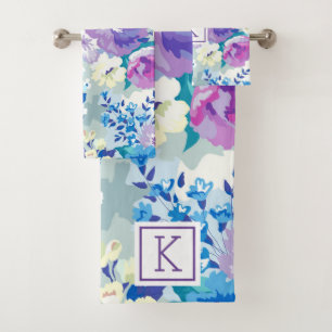 Zomer bloemen collage patroon bad handdoek