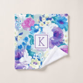 Zomer bloemen collage patroon bad handdoek (Wasdoekje)