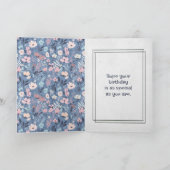 Zomer Bloemen en Naald Verjaardag Kaart (Binnen)