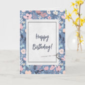 Zomer Bloemen en Naald Verjaardag Kaart (Gele Bloem)