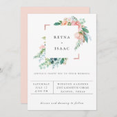 Zomer Bloemen Frame Trouw Uitnodiging (Voorkant / Achterkant)