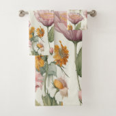 Zomer Bloemen Groene Bumble Bijen Bad Handdoek (Insitu)