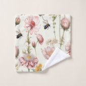 Zomer Bloemen Groene Bumble Bijen Bad Handdoek (Wasdoekje)