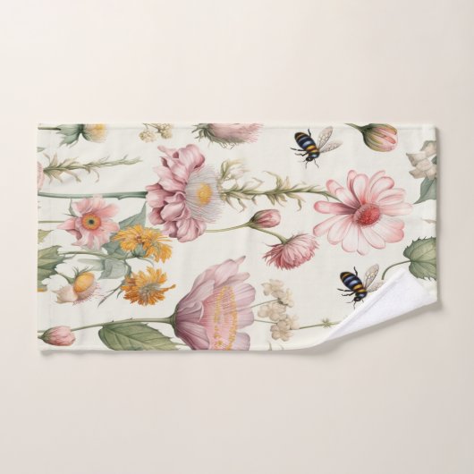 Zomer Bloemen Groene Bumble Bijen Bad Handdoek (Handdoek)