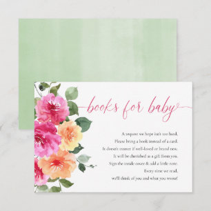 Zomer bloemen hot roze sinaasappel Boeken voor Bab Informatiekaartje