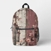 Zomer bloemen & hout bedrukte rugzak (Voorkant)