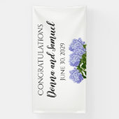 Zomer Bloemen Hydrangea Bruiloft Banner (Verticaal)