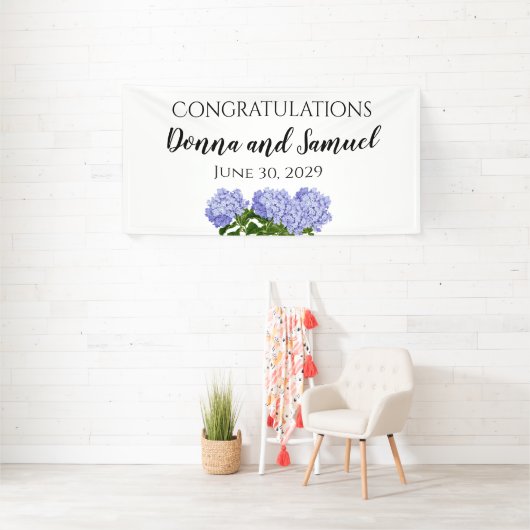 Zomer Bloemen Hydrangea Bruiloft Banner (Insitu)