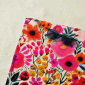 Zomer Bloemen Kleurrijk Roze Gepersonaliseerd Strandlaken (In situ)