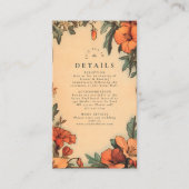 Zomer Bloemen Lijst Art Nouveau Huwelijk Informatiekaartje (Voorkant)