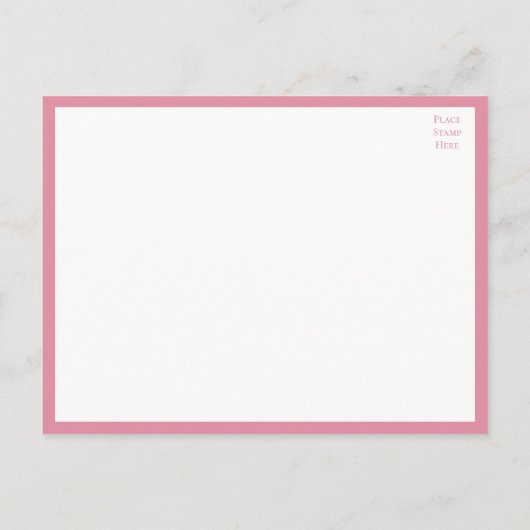 Zomer Bloemen Roze Bloemen Tuin Vrijgezellenfeest Uitnodiging Briefkaart (Achterkant)