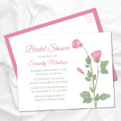 Zomer Bloemen Roze Bloemen Tuin Vrijgezellenfeest Uitnodiging Briefkaart