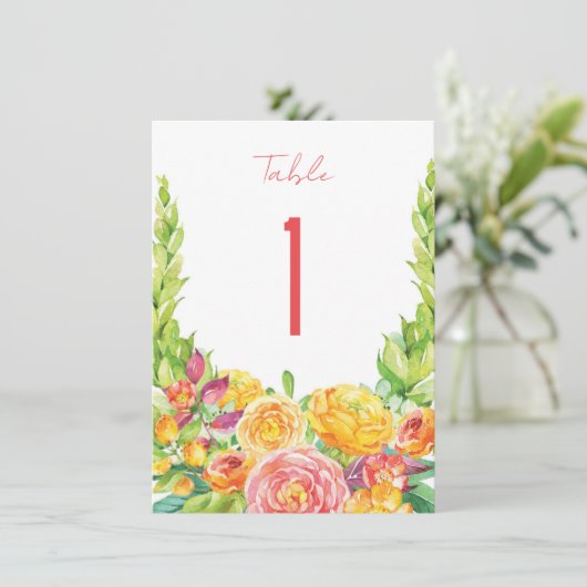 Zomer Bloemen Tafelnummers (Staand voorkant)