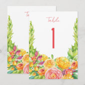 Zomer Bloemen Tafelnummers (Voorkant / Achterkant)