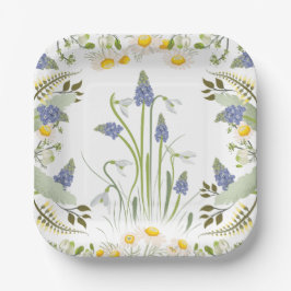 Zomer Bloemen Vierkante Lunchborden Papieren Bordje