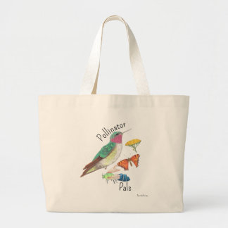 Zomer Bloemen Vlinder Bij Kolibrie Boodschappentas Grote Tote Bag