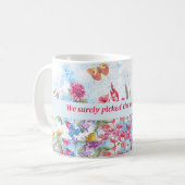 Zomer Bloemen Vlinder Gepersonaliseerde Mok (Voorkant links)