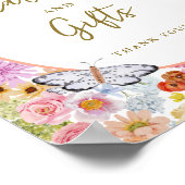 Zomer Bloemen Vlinder Kaarten en Gift Sign Poster (Hoek)
