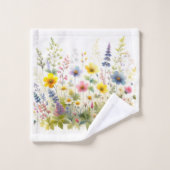 Zomer Bloemen Wildflowers op Witte Handdoek Set (Wasdoekje)
