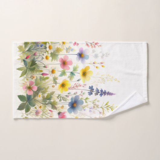Zomer Bloemen Wildflowers op Witte Handdoek Set (Handdoek)