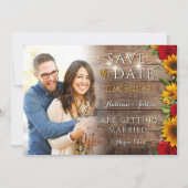 Zomer Bloemen Zonnebloem Rustieke Foto Save the Da Save The Date (Voorkant)