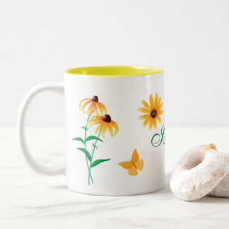 Zomer Bloemen Zwart-Eyed Susan Gele Bloem Tweekleurige Koffiemok