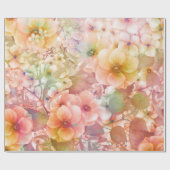 Zomer bloemenachtergrond cadeaupapier (Vlak)