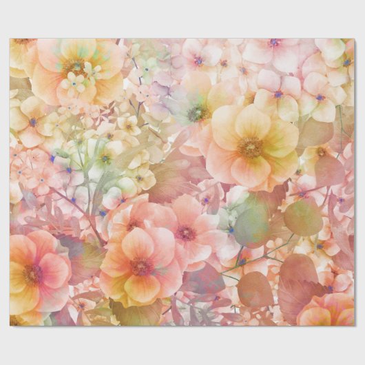 Zomer bloemenachtergrond cadeaupapier (Vlak)